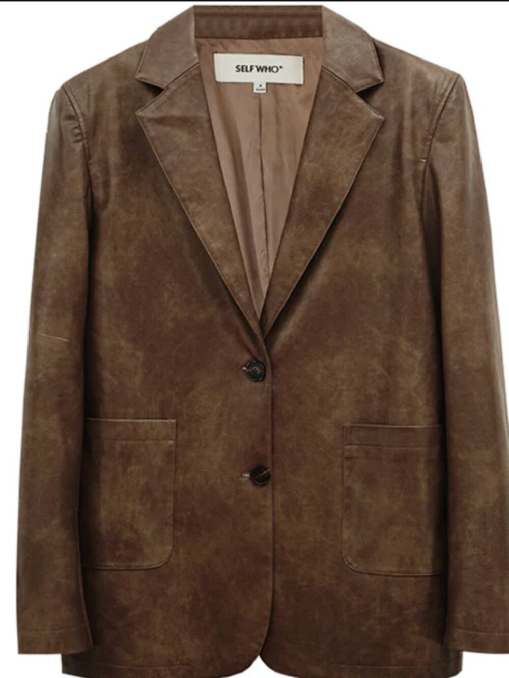 Selfwho Brown American Retro Leather Jacket